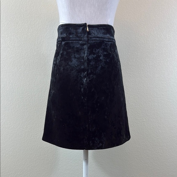 Sandro Velvet Black A-Line Mini Skirt Size 1 - Picture 2 of 6